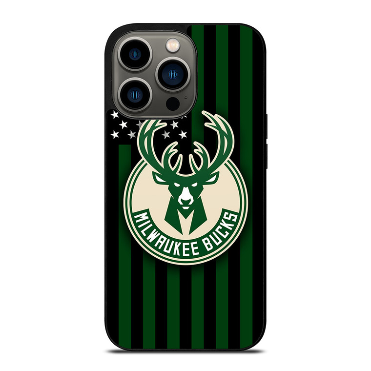 MILWAUKEE BUCKS NBA USA FLAG iPhone 13 Pro Case Cover MILWAUKEE BUCKS NBA USA FLAG iPhone 13 Pro Case Cover