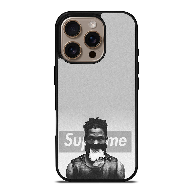 TRAVIS SCOTT SUPREME BLACK WHITE iPhone 16 Pro Case Cover