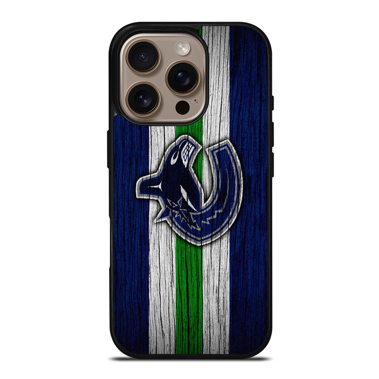 VANCOUVER CANUCKS WOODEN LOGO iPhone 16 Pro Case Cover
