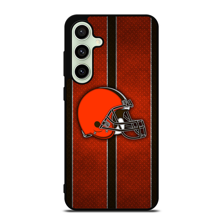 CLEVELAND BROWNS NFL METAL STRIPE Samsung Galaxy S24 FE Case Cover