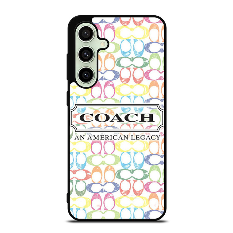 COACH NEW YORK LOGO AMERICAN LEGACY COLORFUL PATTERN Samsung Galaxy S24 FE Case Cover