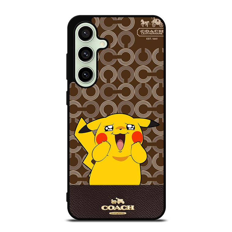 COACH NEW YORK LOGO BRWON EMBLEM X PIKACHU POKEMON Samsung Galaxy S24 FE Case Cover