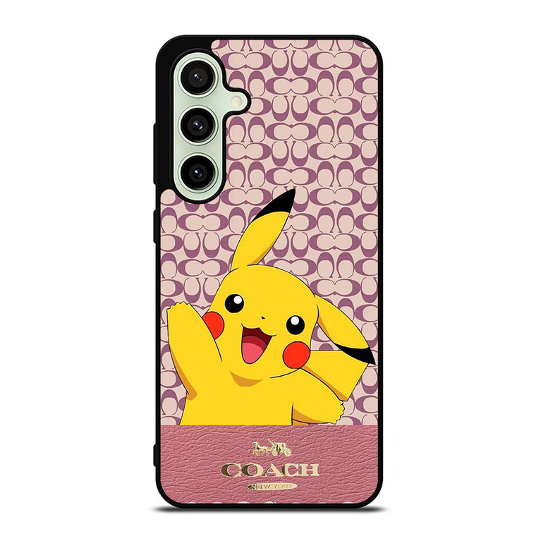 COACH NEW YORK LOGO PINK X PIKACHU POKEMON Samsung Galaxy S24 FE Case Cover