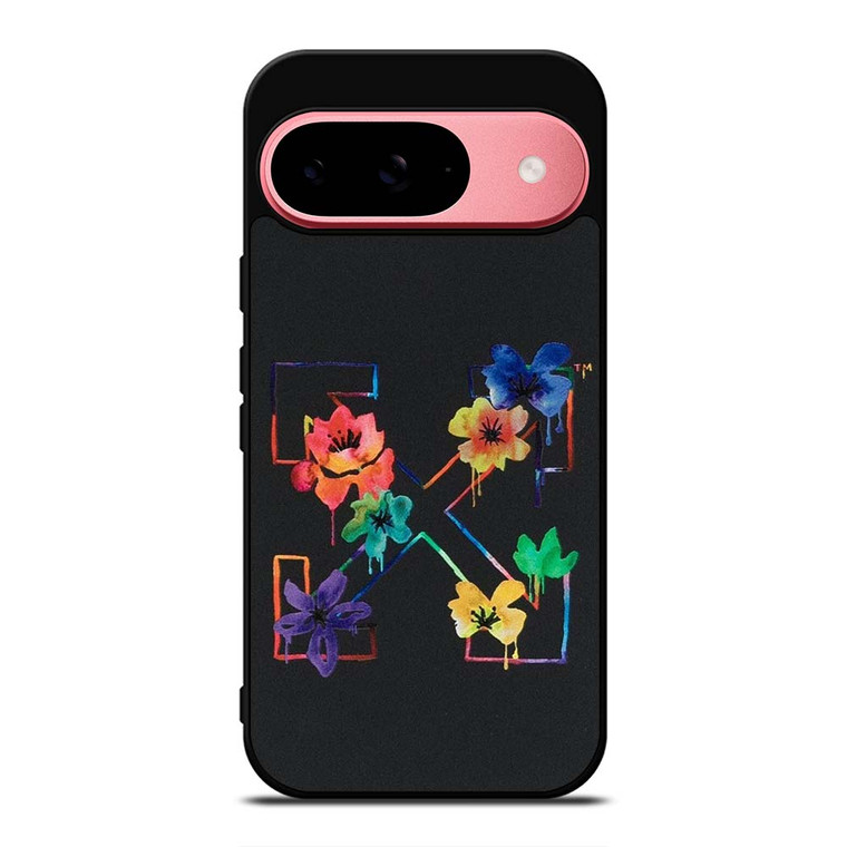 OFF WHITE COLORFUL FLOWER Google Pixel 9 Case Cover