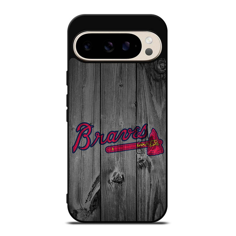 ATLANTA BRAVES BASEBALL MLB WOOD LOGO Google Pixel 9 Pro Case Cover ATLANTA BRAVES BASEBALL MLB WOOD LOGO Google Pixel 9 Pro Case Cover