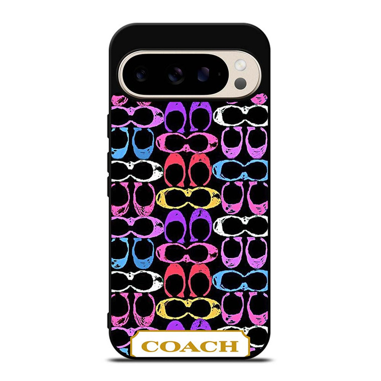 COACH NEW YORK COLORFULL BLACK PATTERN EMBLEM Google Pixel 9 Pro Case Cover