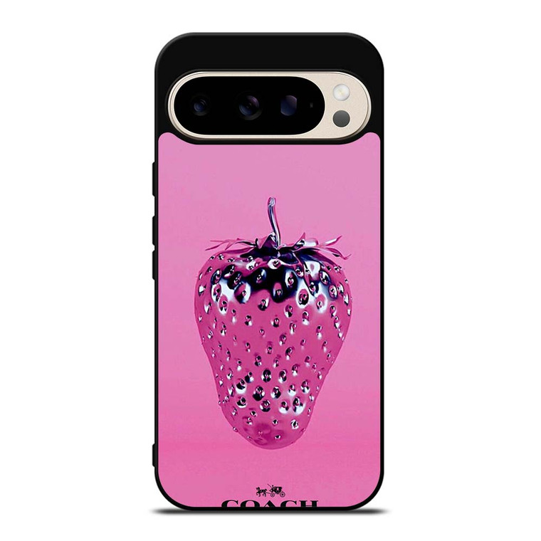 COACH NEW YORK LOGO SILVER STRAWBERRY ICON Google Pixel 9 Pro Case Cover