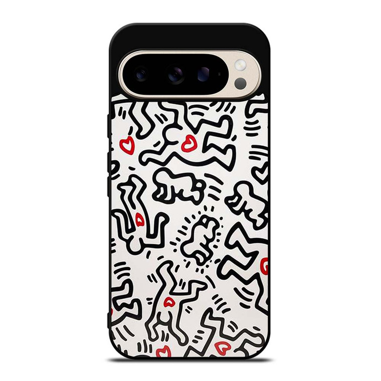 KEITH HARING ART HEART FIGURES Google Pixel 9 Pro Case Cover