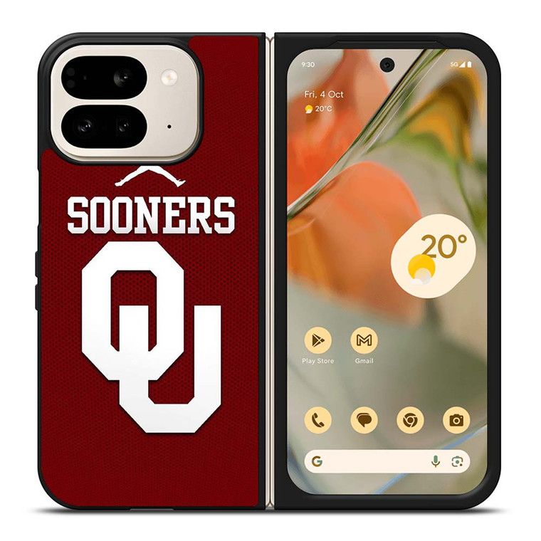 AIR JORDAN OKLAHOMA SOONERS UNIVERSITY FOOTBALL TEAM LOGO Google Pixel 9 Pro Fold Case Cover