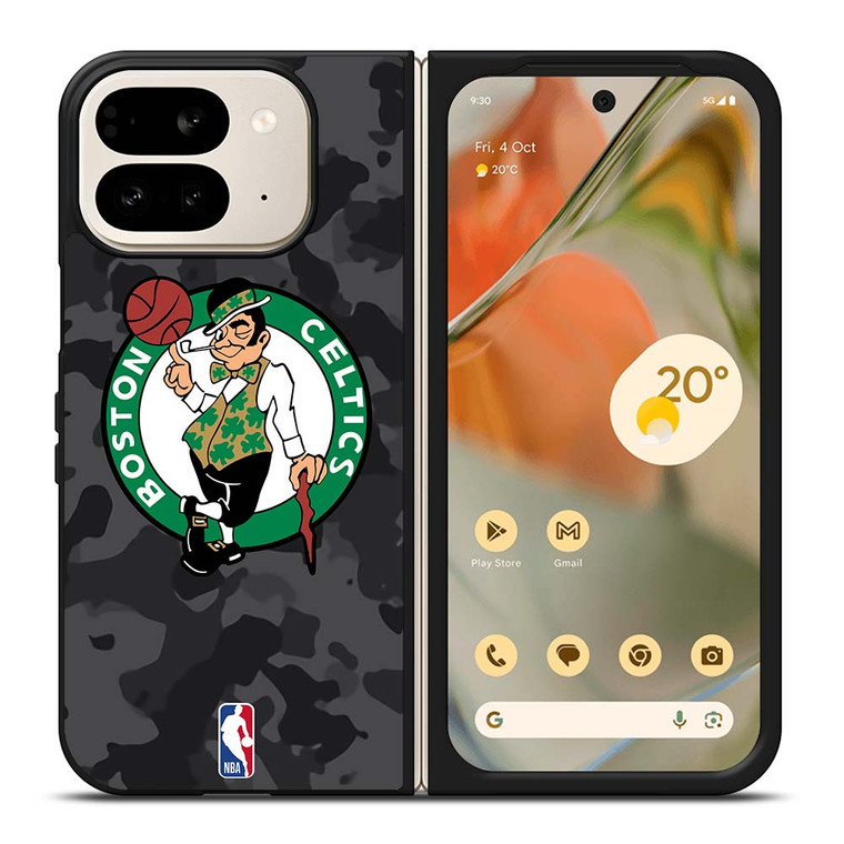 BOSTON CELTICS BLACK CAMO Google Pixel 9 Pro Fold Case Cover