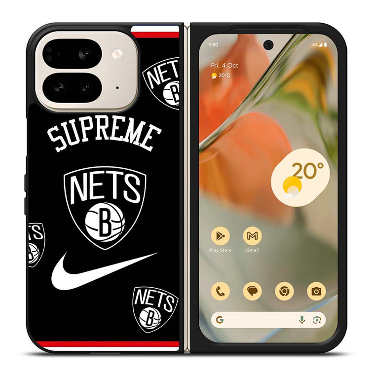 BROOKLYN NETS NBA X SUPREME NIKE Google Pixel 9 Pro Fold Case Cover BROOKLYN NETS NBA X SUPREME NIKE Google Pixel 9 Pro Fold Case Cover