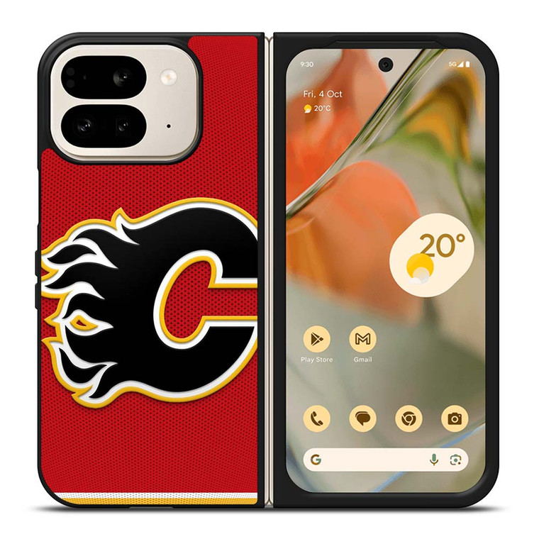 CALGARY FLAMES NHL HOCKEY TEAM LOGO Google Pixel 9 Pro Fold Case Cover CALGARY FLAMES NHL HOCKEY TEAM LOGO Google Pixel 9 Pro Fold Case Cover
