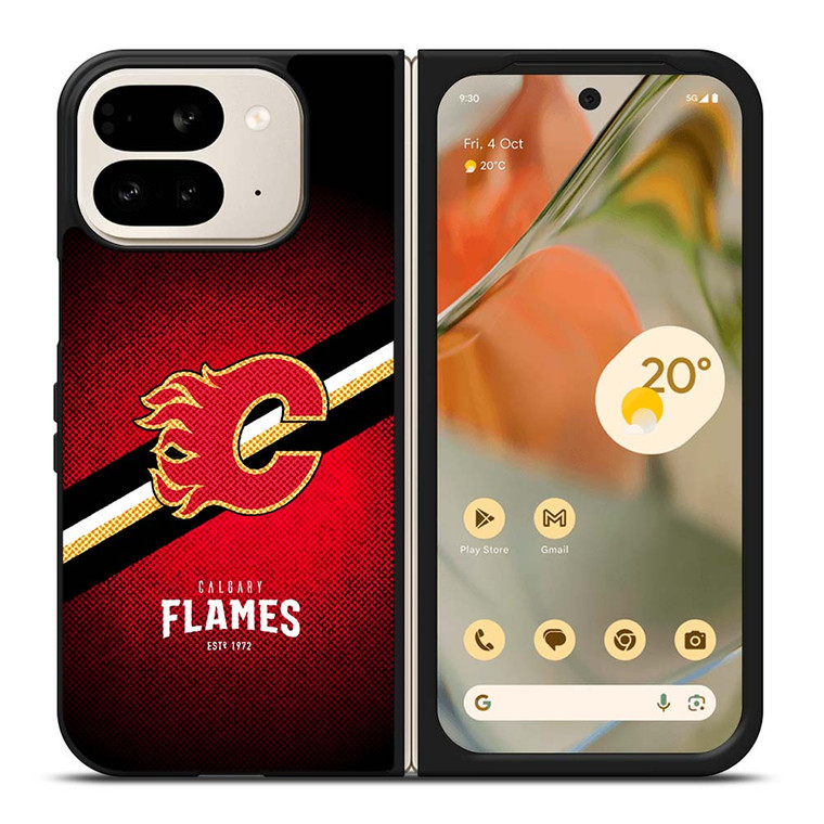 CALGARY FLAMES NHL HOCKEY Google Pixel 9 Pro Fold Case Cover CALGARY FLAMES NHL HOCKEY Google Pixel 9 Pro Fold Case Cover