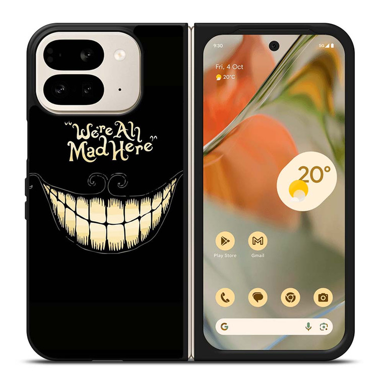 CHESIRE CAT ALICE IN WONDERLAND MAD HERE Google Pixel 9 Pro Fold Case Cover