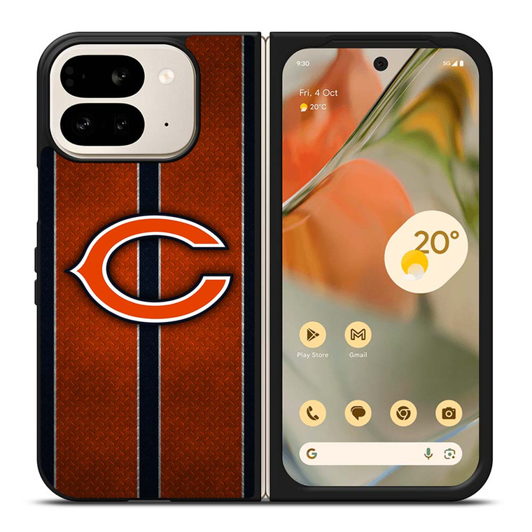 CHICAGO BEARS NFL METAL STRIPE Google Pixel 9 Pro Fold Case Cover