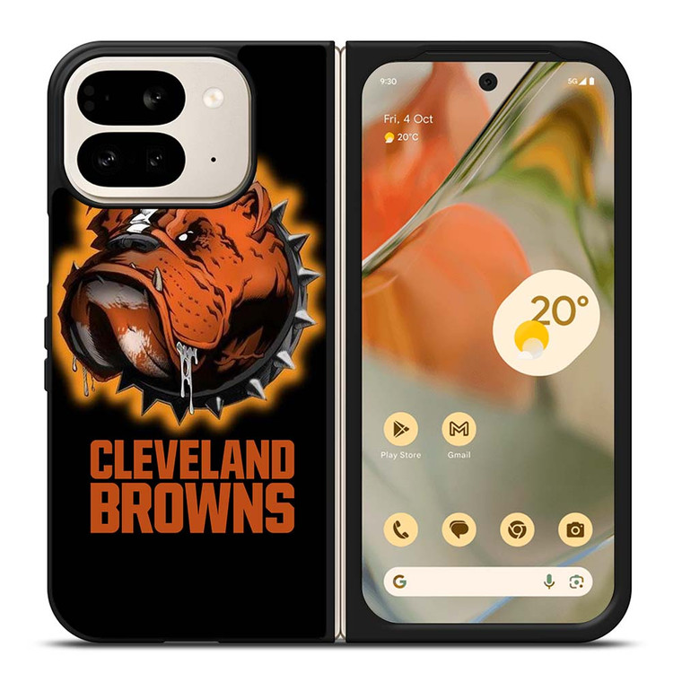 CLEVELAND BROWNS FOOTBALL LOGO DAWG POUND MASCOT Google Pixel 9 Pro Fold Case Cover
