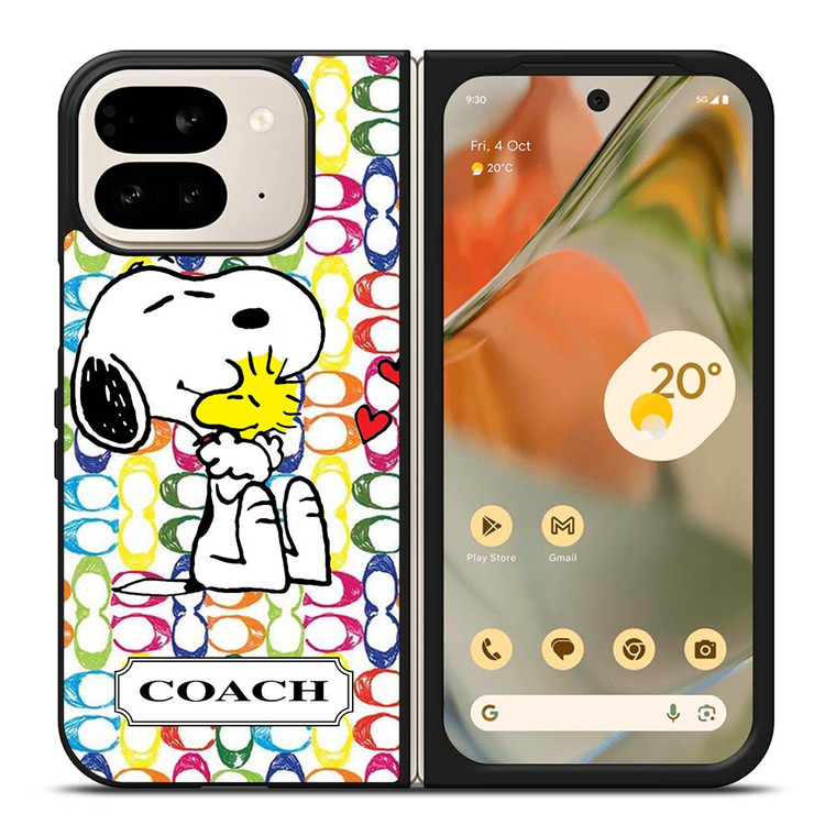 COACH NEW YORK LOGO SNOOPY THE PEANUTS Google Pixel 9 Pro Fold Case Cover
