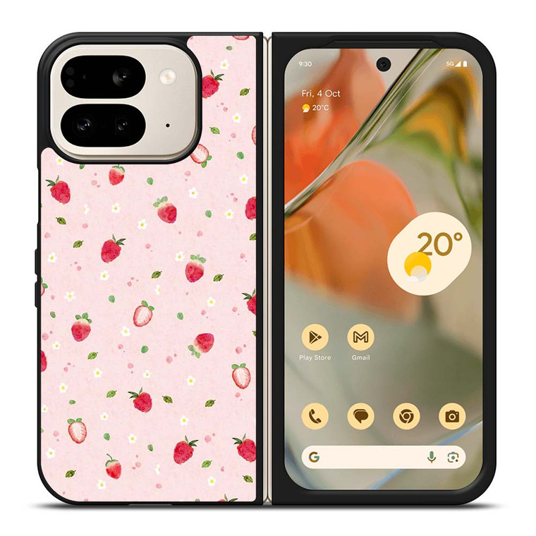 CUTE STRAWBERRY PATTERN Google Pixel 9 Pro Fold Case Cover