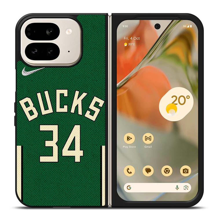 GIANNIS ANTETOKOUNMPO MILWAUKEE BUCKS NIKE NBA 2021-22 Google Pixel 9 Pro Fold Case Cover