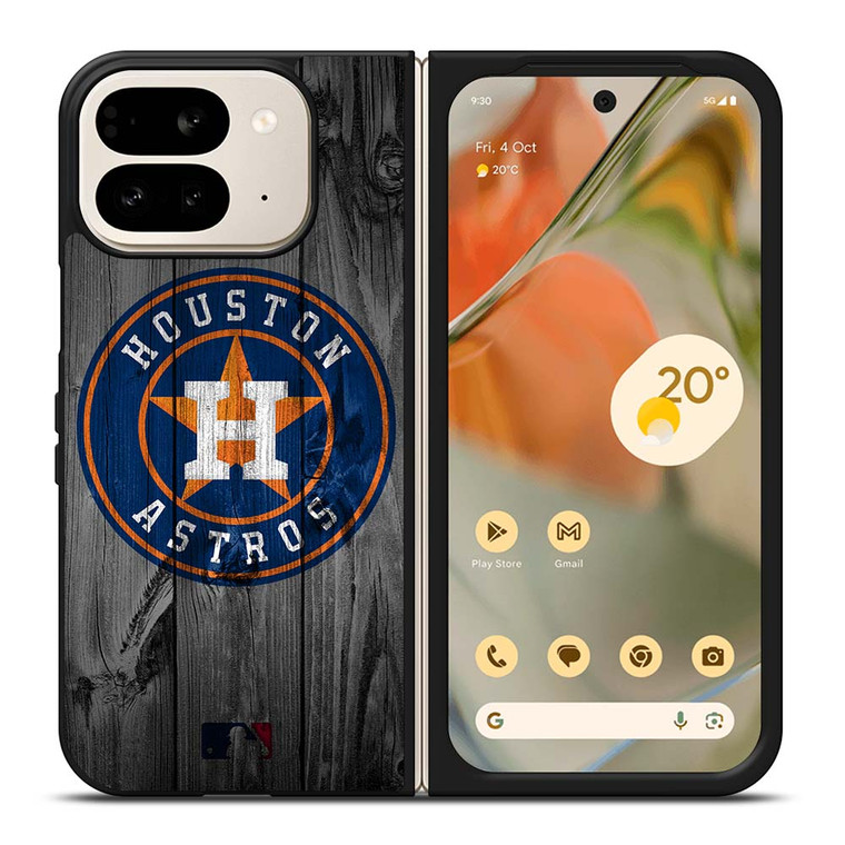 HOUSTON ASTROS BASEBALL MLB WOOD LOGO Google Pixel 9 Pro Fold Case Cover