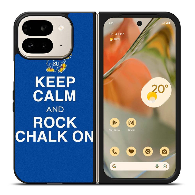 KEEP CALM AND ROCK CHALK KANSAS JAYHAWKS Google Pixel 9 Pro Fold Case Cover