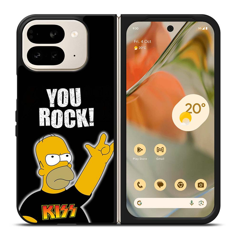 KISS ROCK HOMER SIMPSONS Google Pixel 9 Pro Fold Case Cover