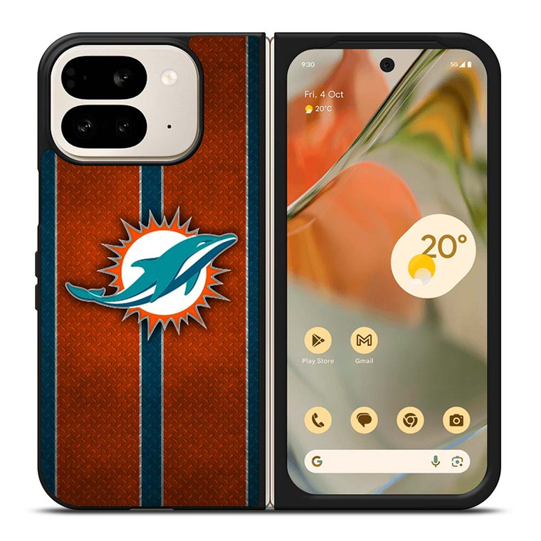 MIAMI DOPHINS NFL METAL STRIPE Google Pixel 9 Pro Fold Case Cover