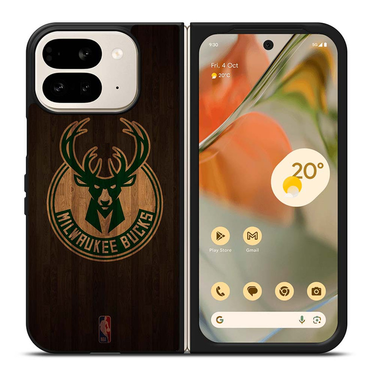 MILWAUKEE BUCKS BASKETBALL COURT NBA Google Pixel 9 Pro Fold Case Cover