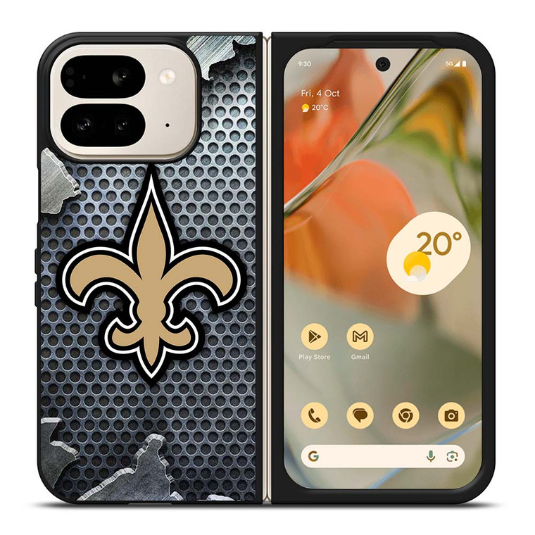 NEW ORLEANS SAINTS BROKEN METAL Google Pixel 9 Pro Fold Case Cover