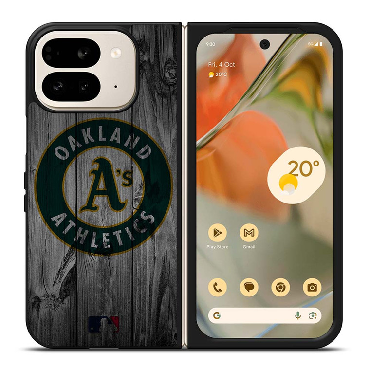 OAKLAND ATHLETICS BASEBALL MLB WOOD LOGO Google Pixel 9 Pro Fold Case Cover