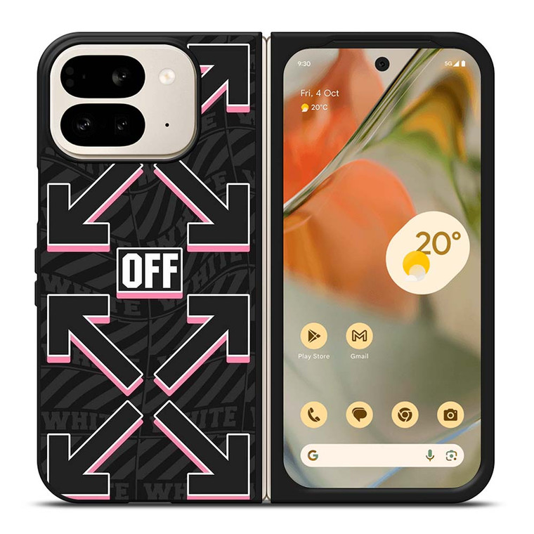 OFF WHITE LOGO BLACK PINK Google Pixel 9 Pro Fold Case Cover