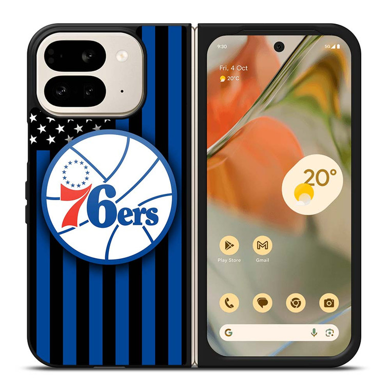 PHILADELPHIA 76ERS NBA USA FLAG Google Pixel 9 Pro Fold Case Cover
