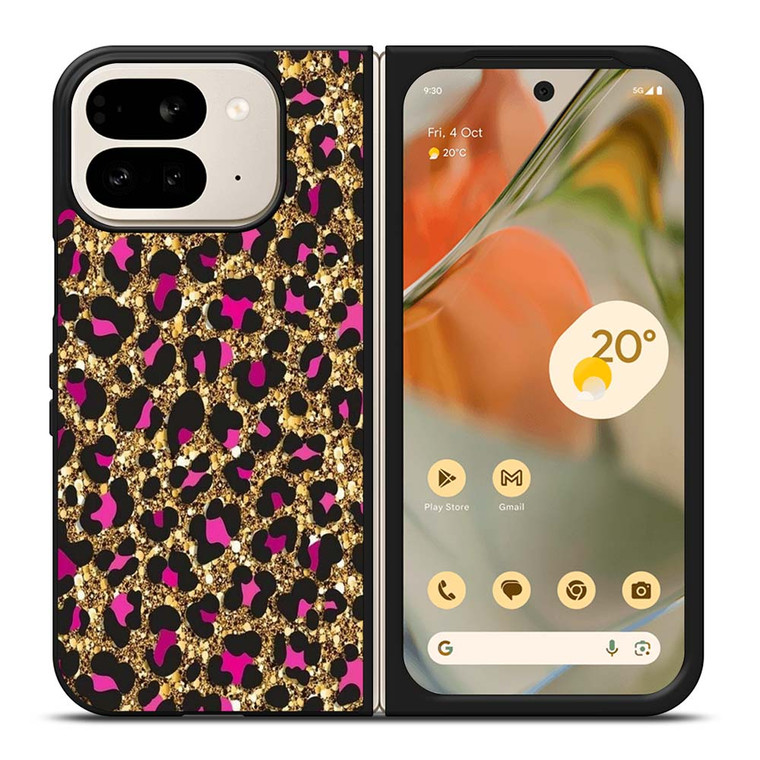 PINK LEOPARD GLITTER SKIN Google Pixel 9 Pro Fold Case Cover