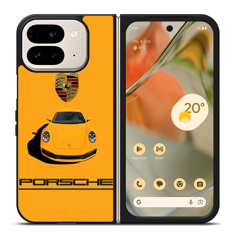 PORSCHE CAR LOGO YELLOW Google Pixel 9 Pro Fold Case Cover