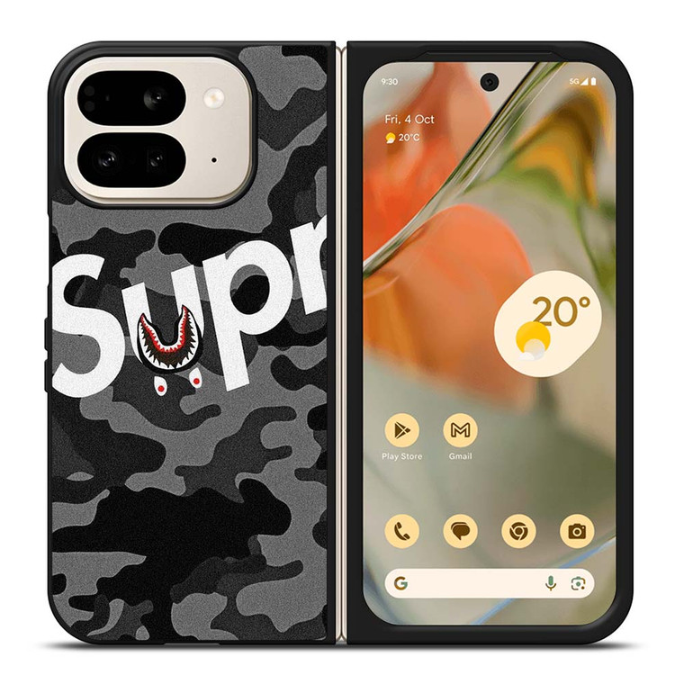 SUPREME BAPE SHARK Google Pixel 9 Pro Fold Case Cover SUPREME BAPE SHARK Google Pixel 9 Pro Fold Case Cover