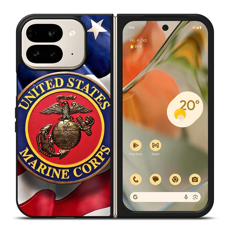 UNITED STATES US MARINE CORPS LOGO FLAG Google Pixel 9 Pro Fold Case Cover UNITED STATES US MARINE CORPS LOGO FLAG Google Pixel 9 Pro Fold Case Cover