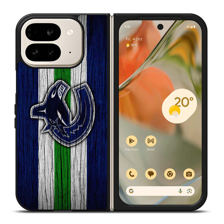 VANCOUVER CANUCKS WOODEN LOGO Google Pixel 9 Pro Fold Case Cover