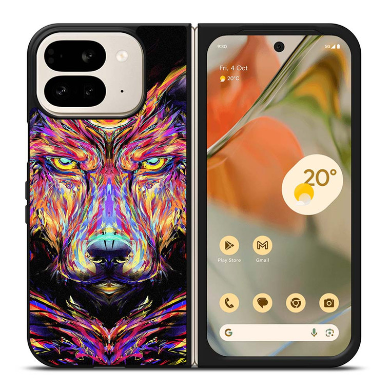 WOLF TRIPPY ART Google Pixel 9 Pro Fold Case Cover
