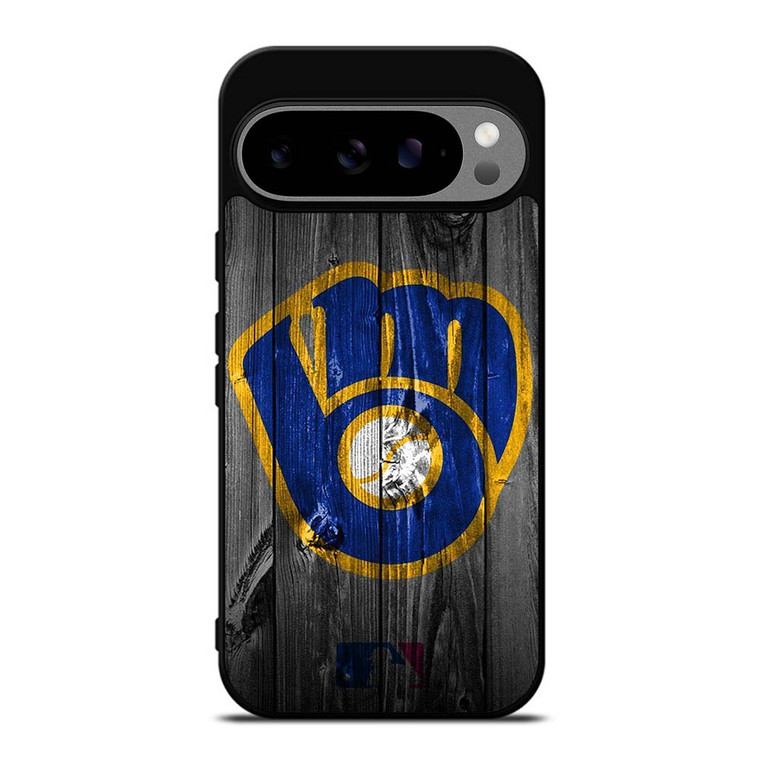 MILWAUKEE BREWERS MLB BASEBALL WOODEN LOGO Google Pixel 9 Pro XL Case Cover