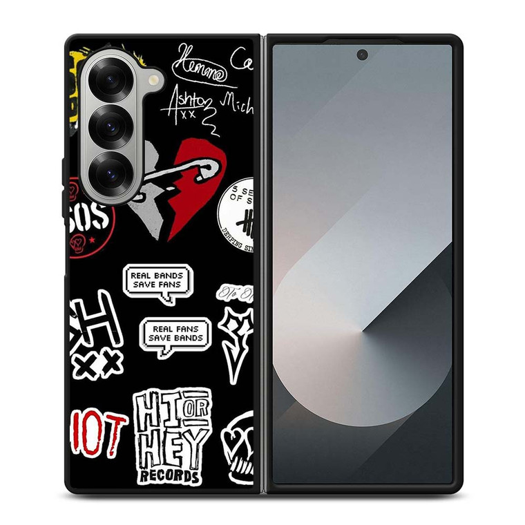 5 SECONDS OF SUMMER BAND COLLAGE Samsung Galaxy Z Fold 6 Case Cover