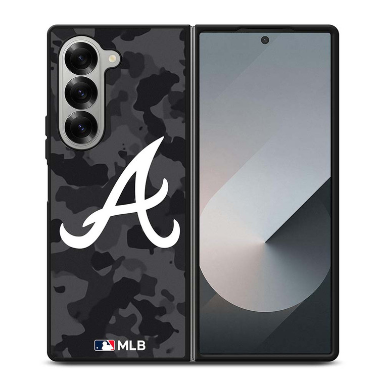 ATLANTA BRAVES BASEBALL BLACK CAMO Samsung Galaxy Z Fold 6 Case Cover