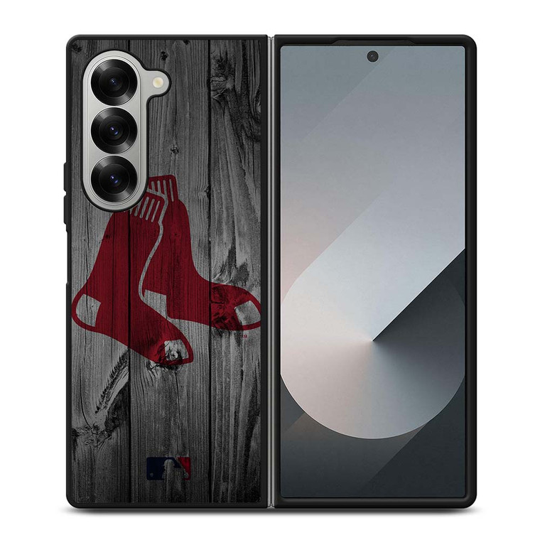 BOSTON RED SOX BASEBALL MLB WOOD LOGO Samsung Galaxy Z Fold 6 Case Cover