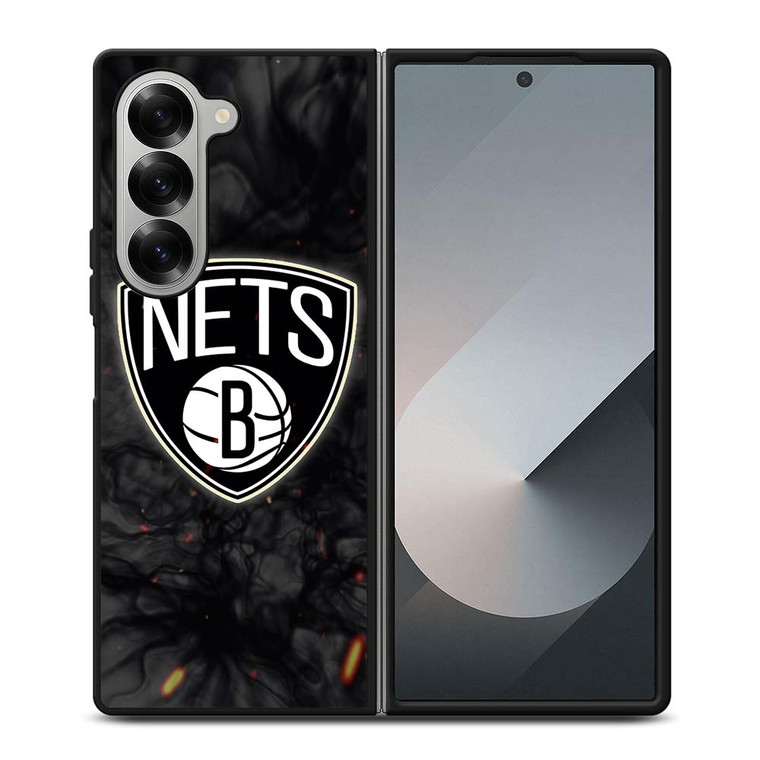 BROOKLYN NETS BASKETBALL NBA FIRE Samsung Galaxy Z Fold 6 Case Cover
