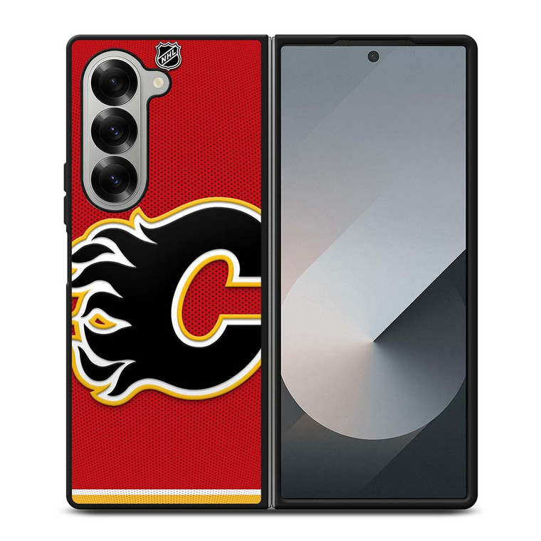 CALGARY FLAMES NHL HOCKEY TEAM LOGO Samsung Galaxy Z Fold 6 Case Cover
