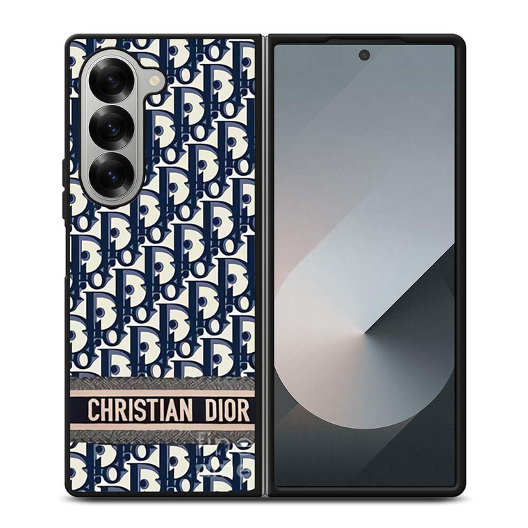 CHRISTIAN DIOR LOGO BLUE Samsung Galaxy Z Fold 6 Case Cover