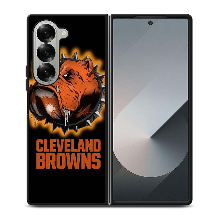 CLEVELAND BROWNS FOOTBALL LOGO DAWG POUND MASCOT Samsung Galaxy Z Fold 6 Case Cover