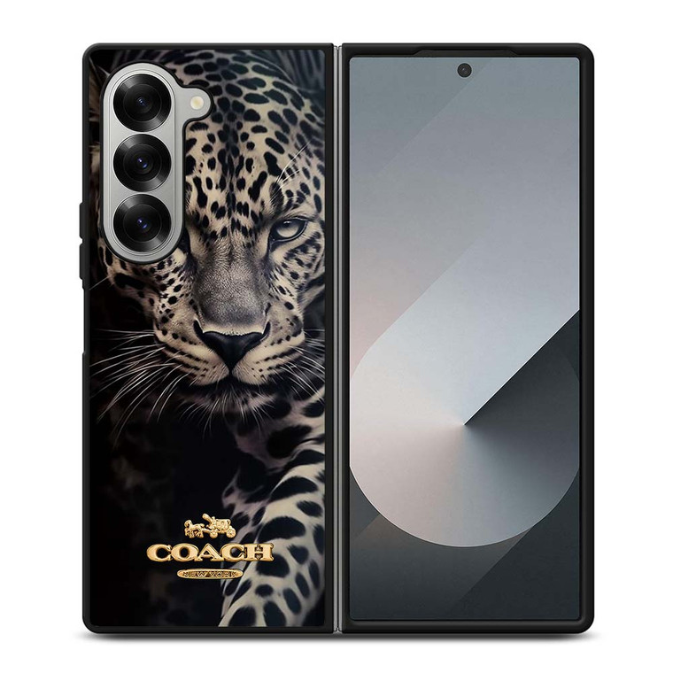 COACH NEW YORK LOGO LEOPARD Samsung Galaxy Z Fold 6 Case Cover