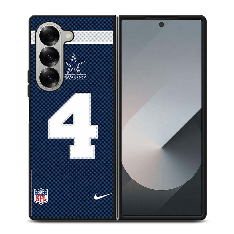 DALLAS COWBOYS DAK PRESCOTT 4 NFL NIKE Samsung Galaxy Z Fold 6 Case Cover
