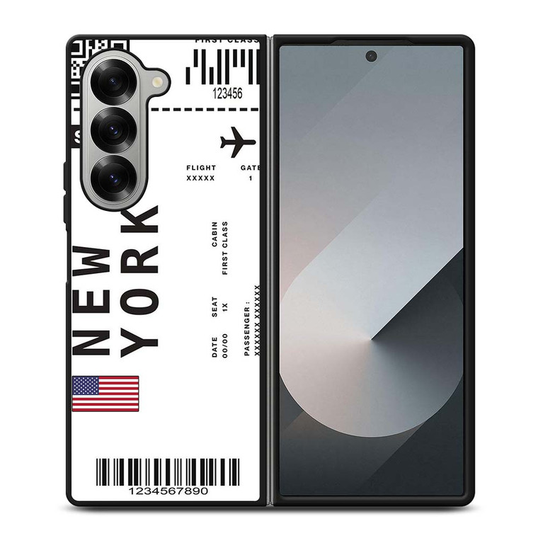 FLIGHT TICKETS USA NEW YORK Samsung Galaxy Z Fold 6 Case Cover