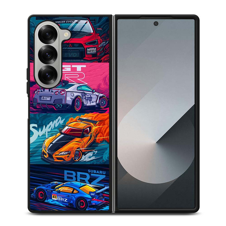 JAPAN RACING SPORTS CARS SUPRA GTR LANCER BRZ Samsung Galaxy Z Fold 6 Case Cover